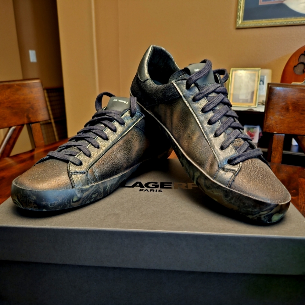 Karl Lagerfeld Paris Camo Leather Sneakers